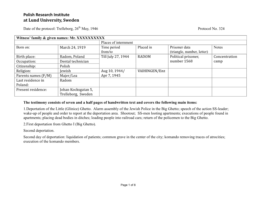 Witness' Family & Given Names: JASTRZĘBSKI Zygmunt