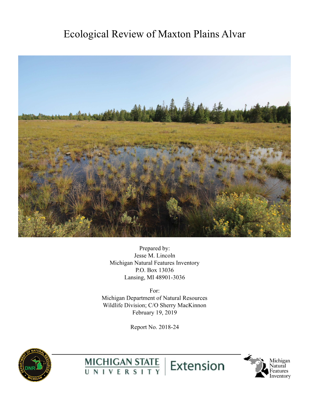 Ecological Review of Maxton Plains Alvar