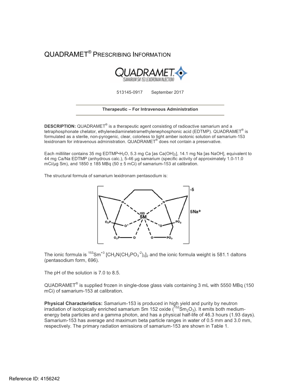 Quadramet Prescribing Information