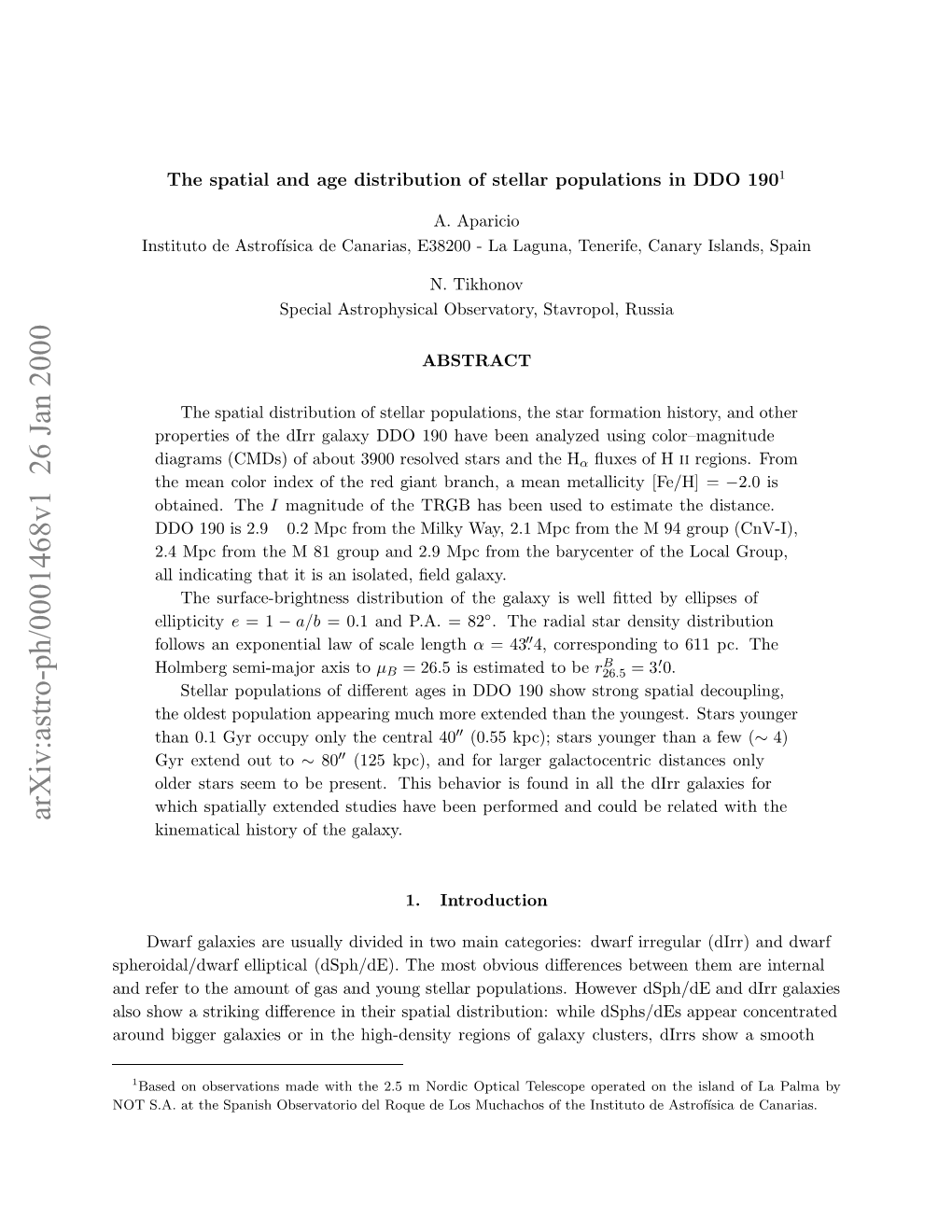 The Spatial and Age Distribution of Stellar Populations in DDO