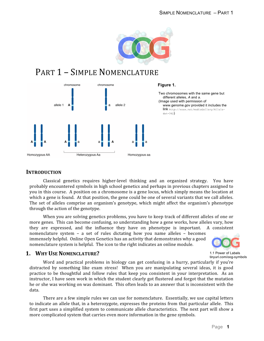 Part 1 – Simple Nomenclature