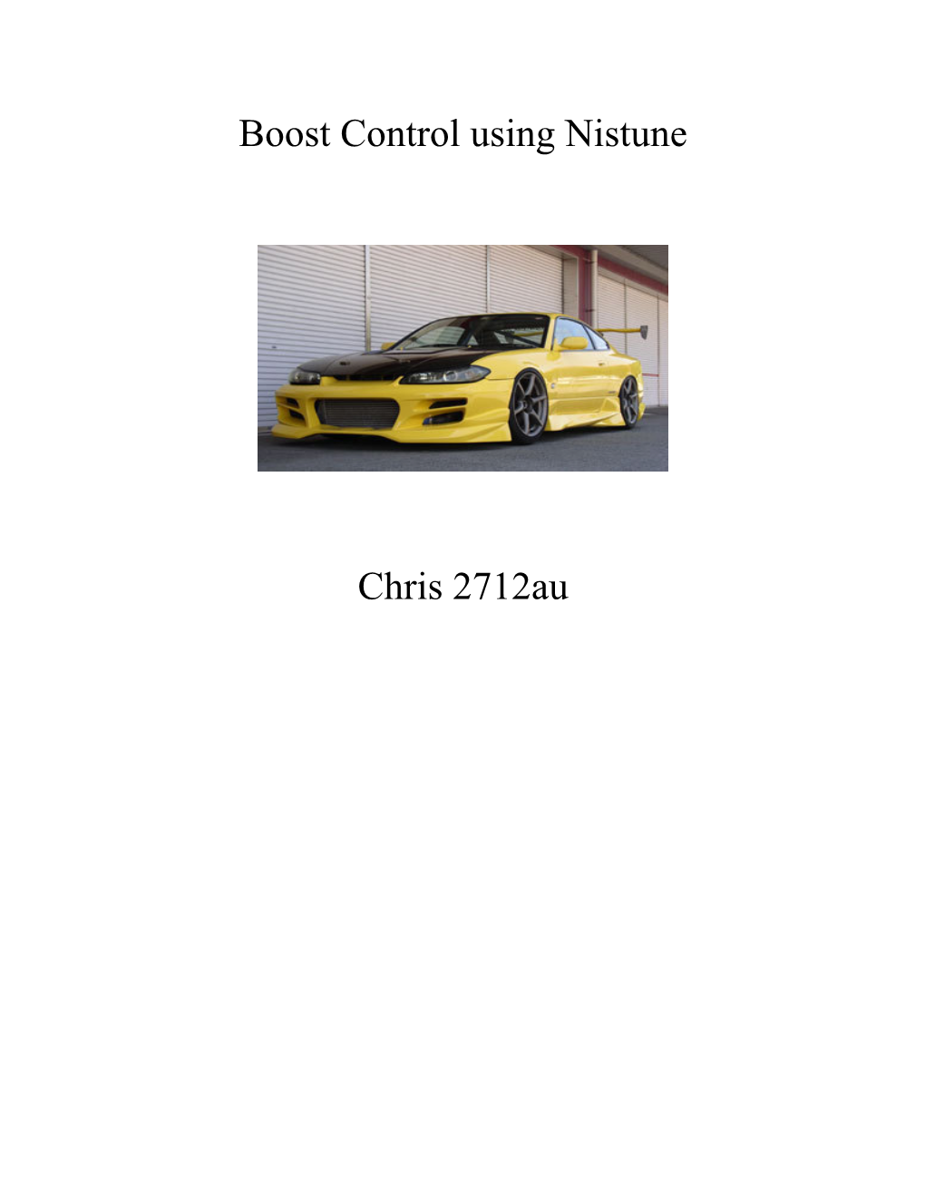 Boost Control Using Nistune Chris 2712Au