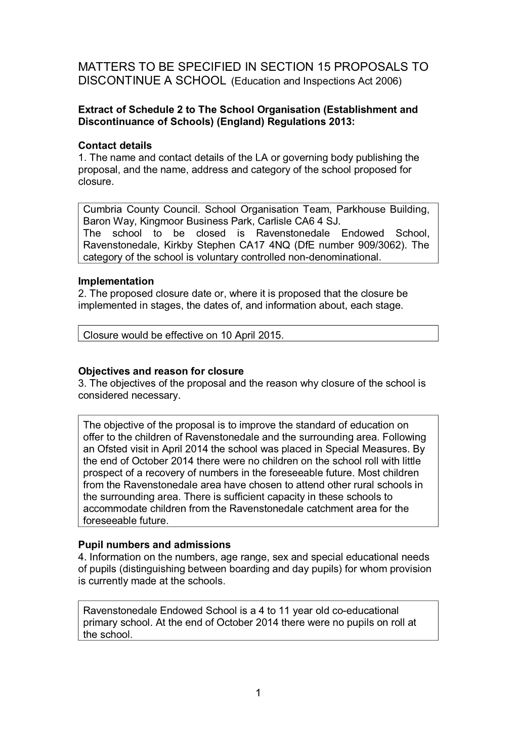 Ravenstonedale Full Proposal