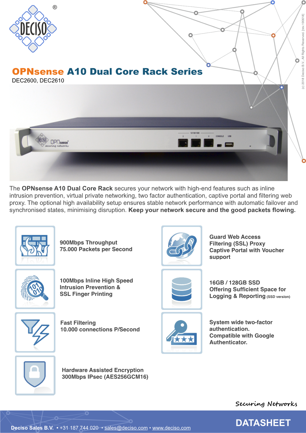 Opnsense A10 Dual Core Rack Series DATASHEET