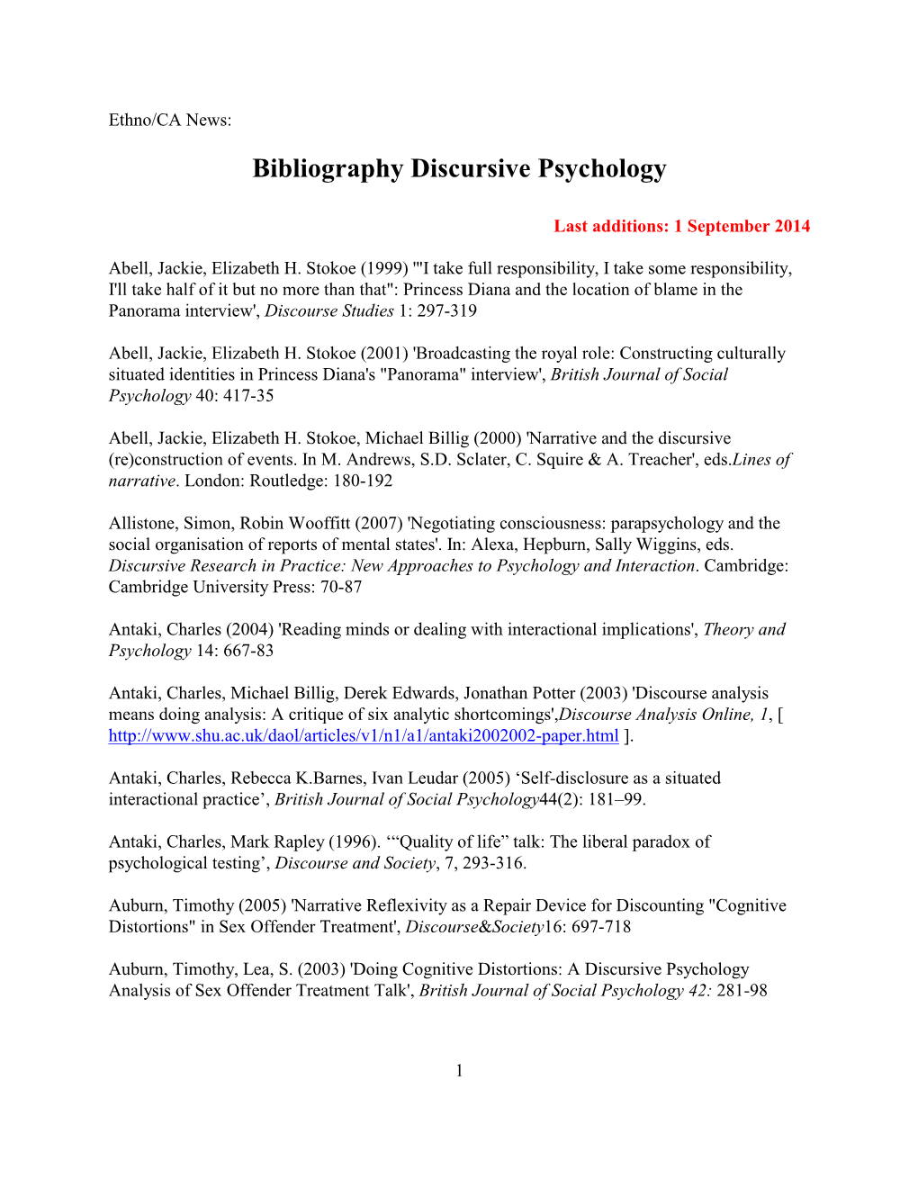 Discursive Psychology