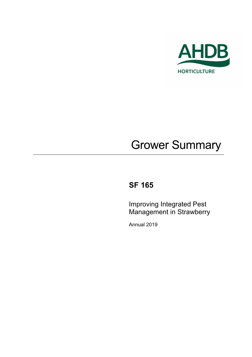 Grower Summary