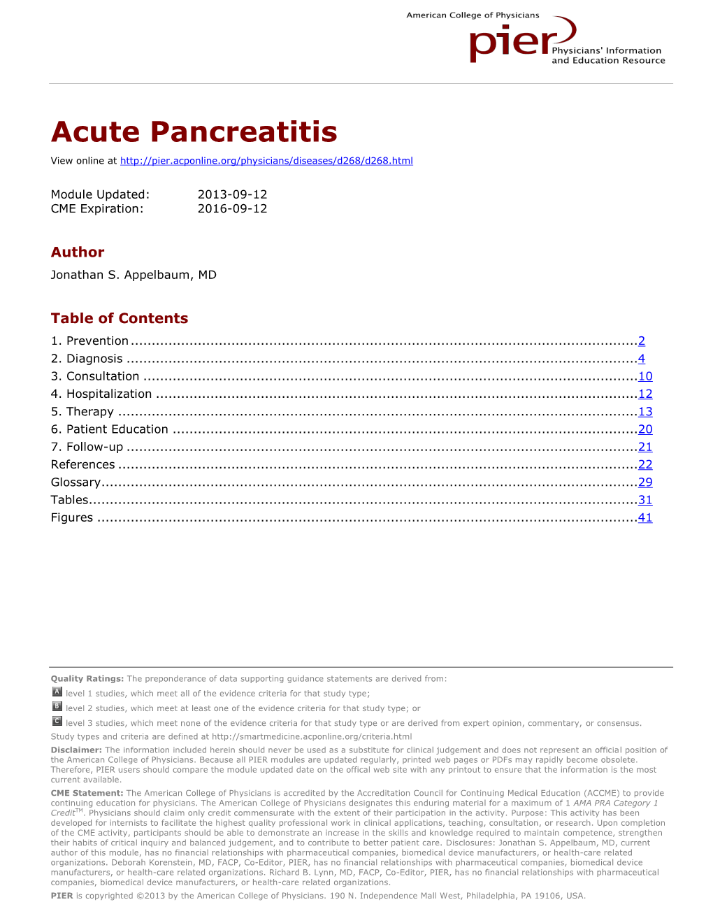 Acute Pancreatitis View Online At