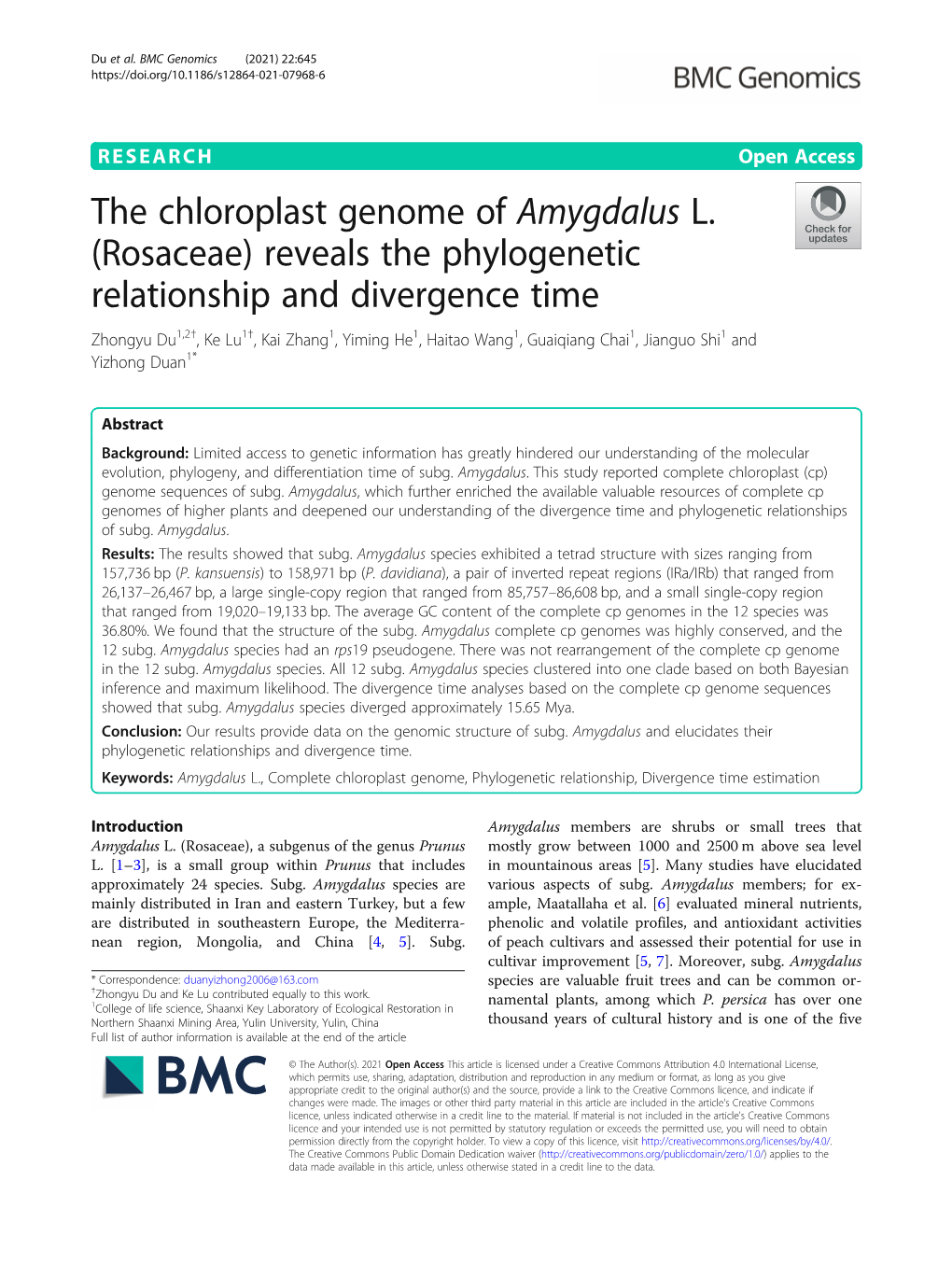 (Rosaceae) Reveals the Phylogenetic Relationship and Divergence Time