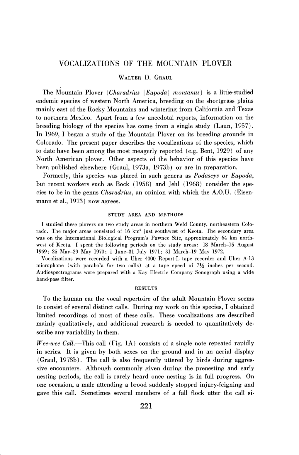 Vocalizations of the Mountain Plover