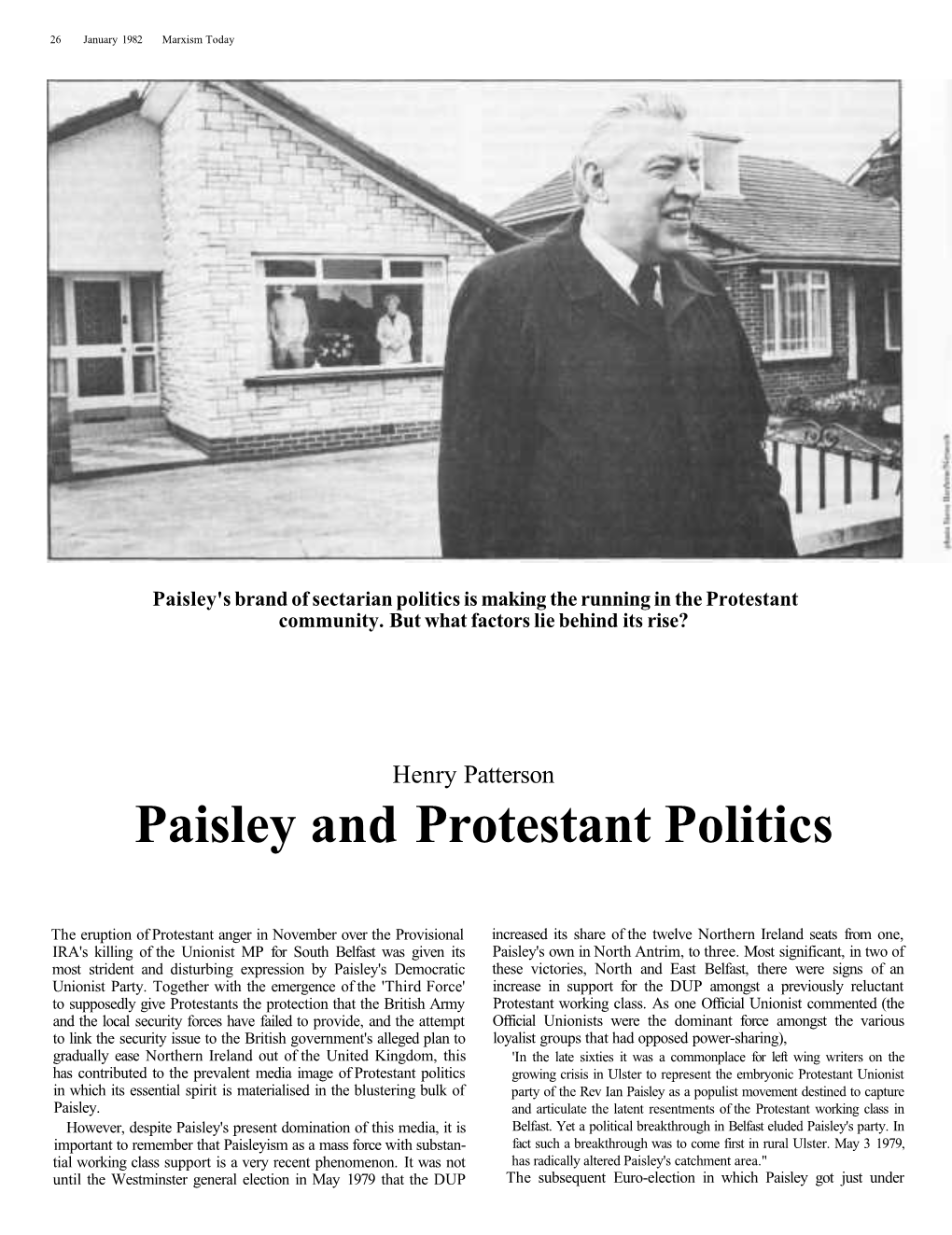 Paisley and Protestant Politics