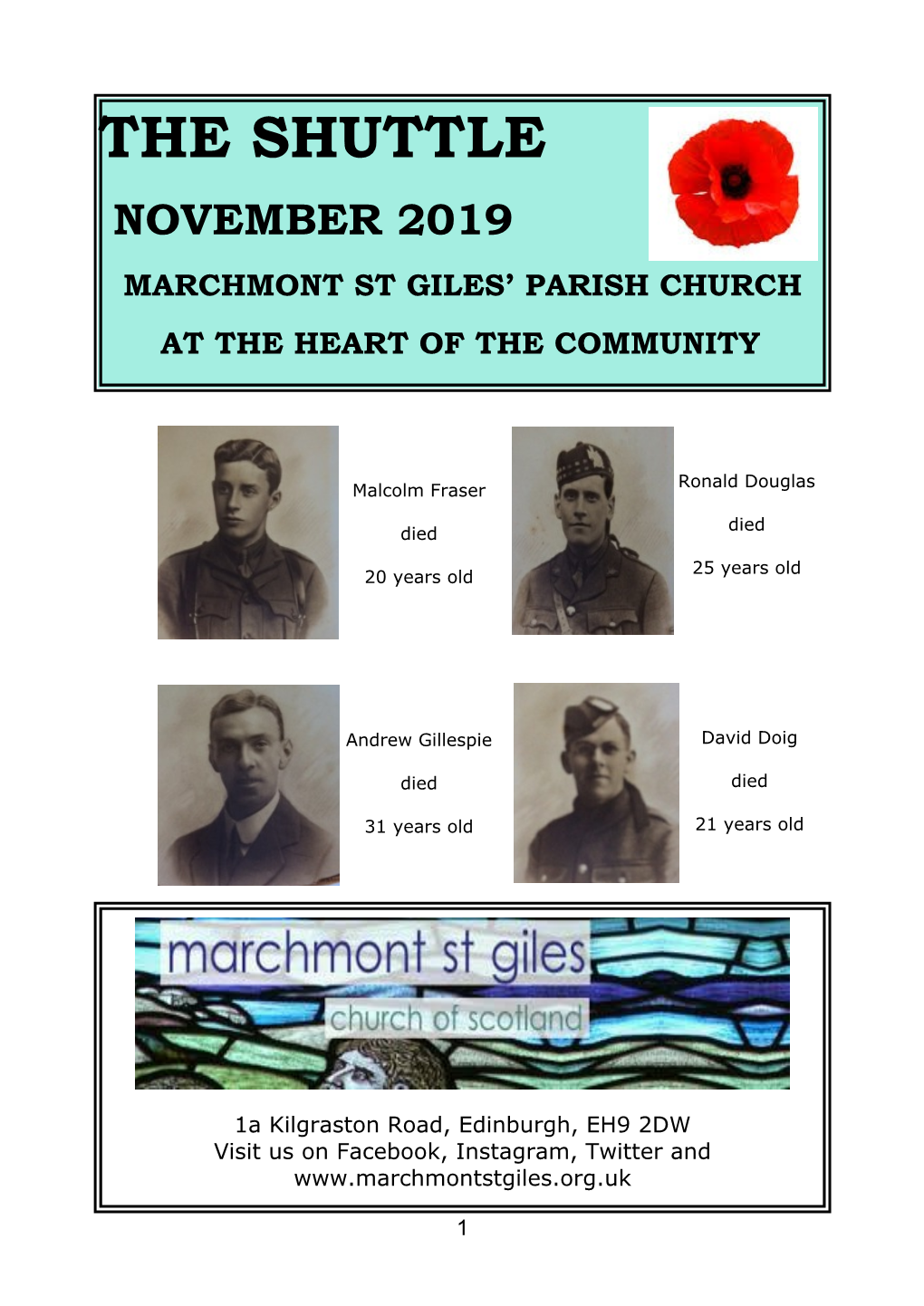 The Shuttle November 2019 Marchmont St Giles’ Parish Church at the Heart of the Community