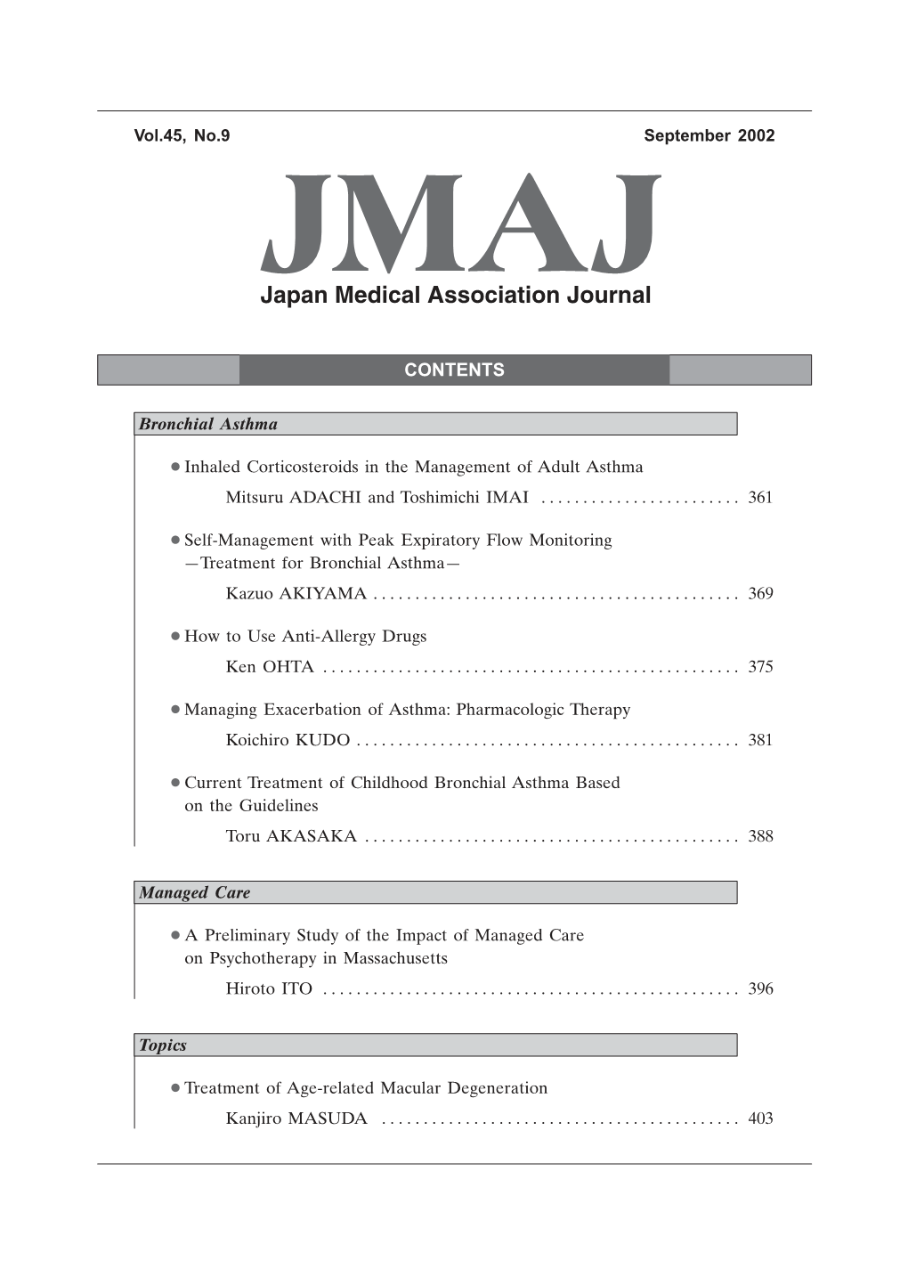 Treatment for Bronchial Asthma— Kazuo AKIYAMA