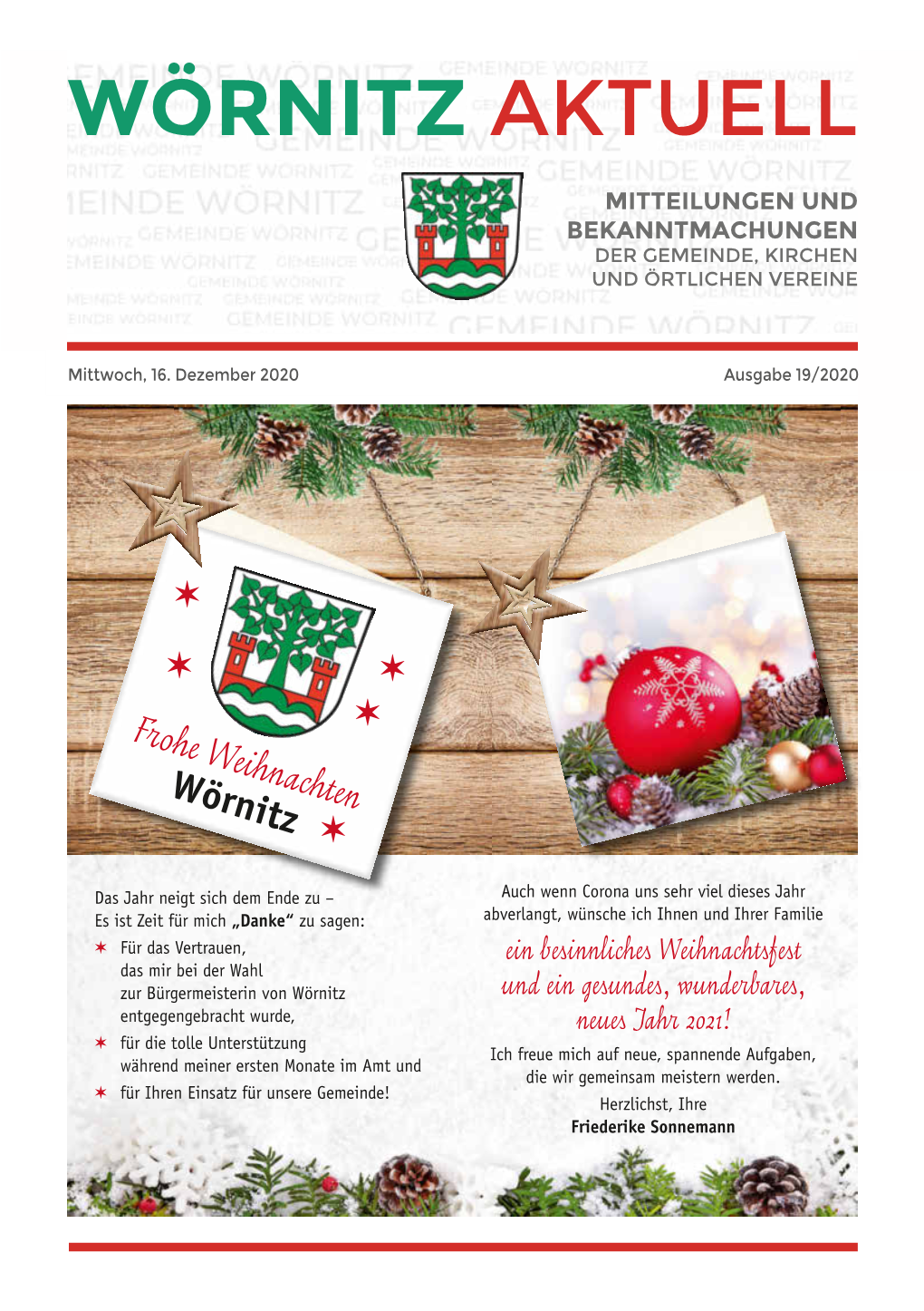 Mitteilungsblatt Nr. 19 Vom 16.12.2020