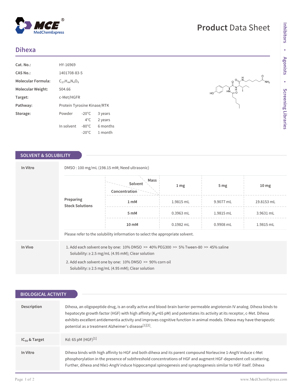 Product Data Sheet