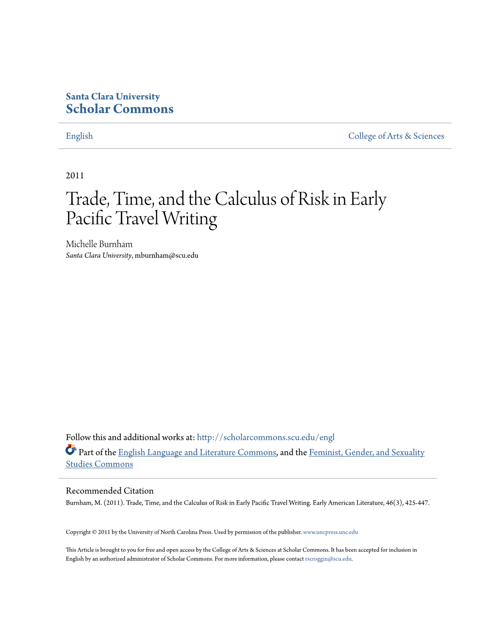 Trade, Time, and the Calculus of Risk in Early Pacific Travel Writing