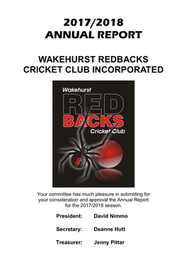 Wakehurst Redbacks Annual Report