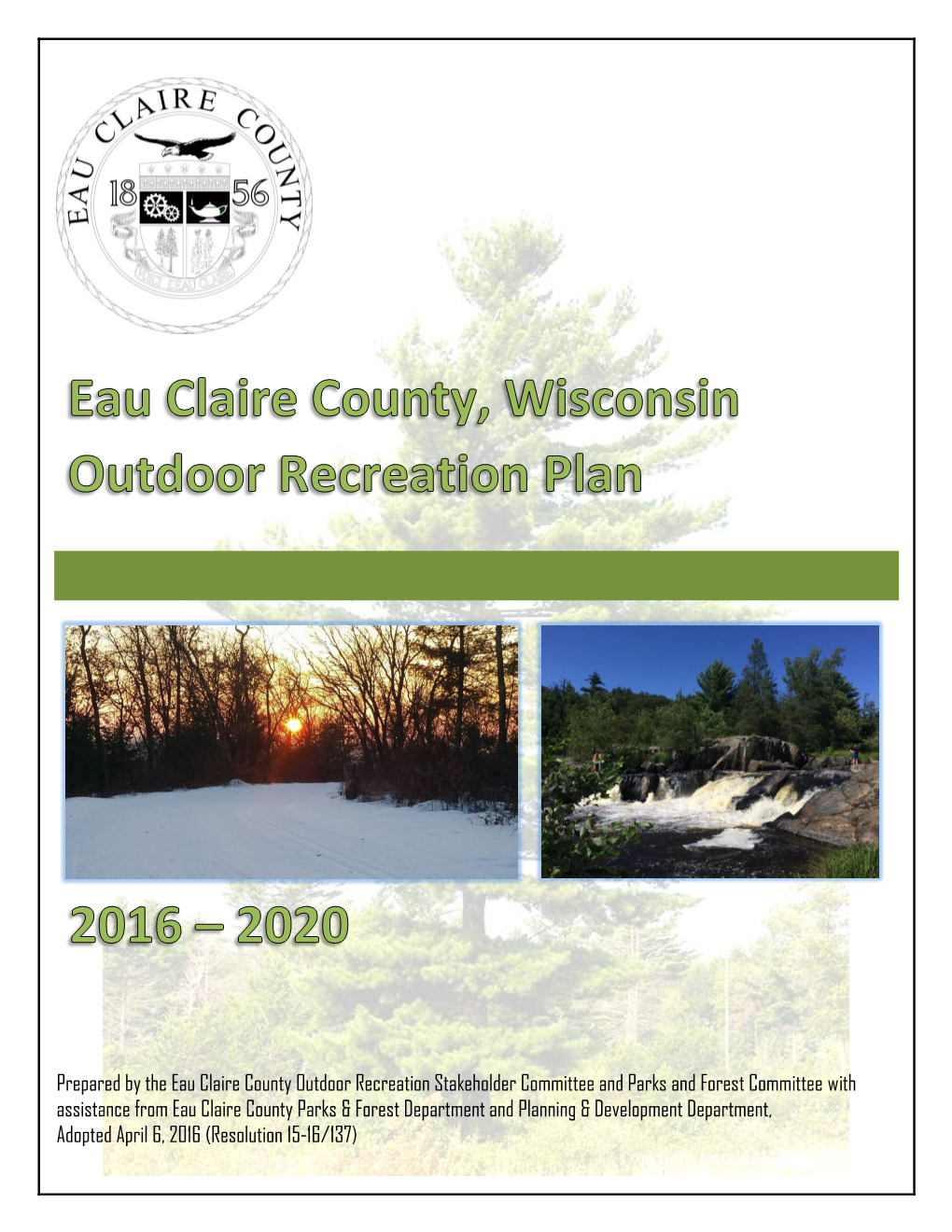 County Outdoor Recreation Plan 2016-2020 Table of Contents