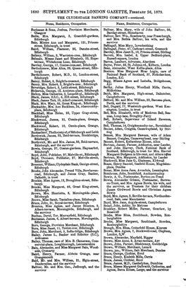 1680 SUPPLEMENT to the LONDON GAZETTE, FEBRUARY 26, 1879. the CLYDESDALE BANKING COMPANY—Continued