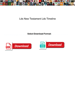 Lds New Testament Lds Timeline