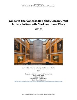 Vanessa Bell and Duncan Grant Letters to Kenneth Clark and Jane Clark