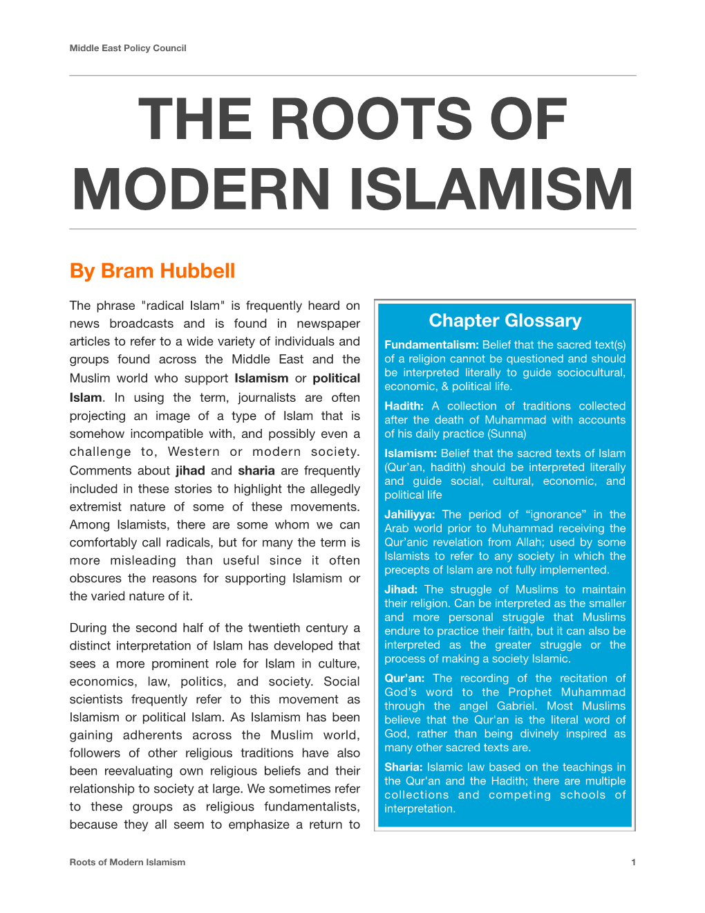 The Roots of Modern Islamism