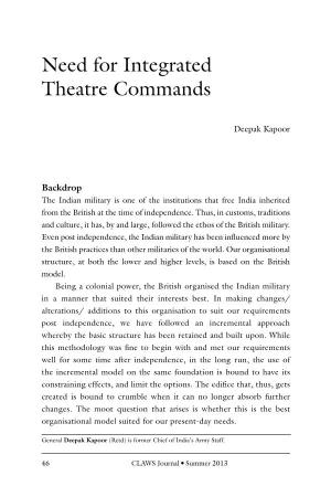 Need for Integrated Theatre Commands, by Deepak Kapoor