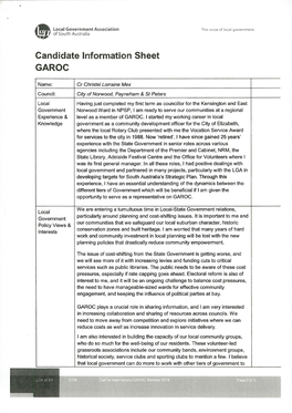 Candidate Information Sheet GAROC