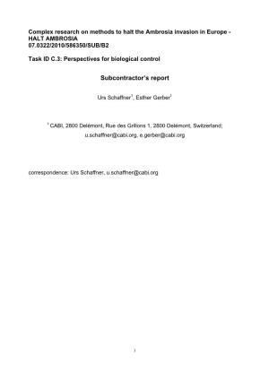Subcontractor's Report