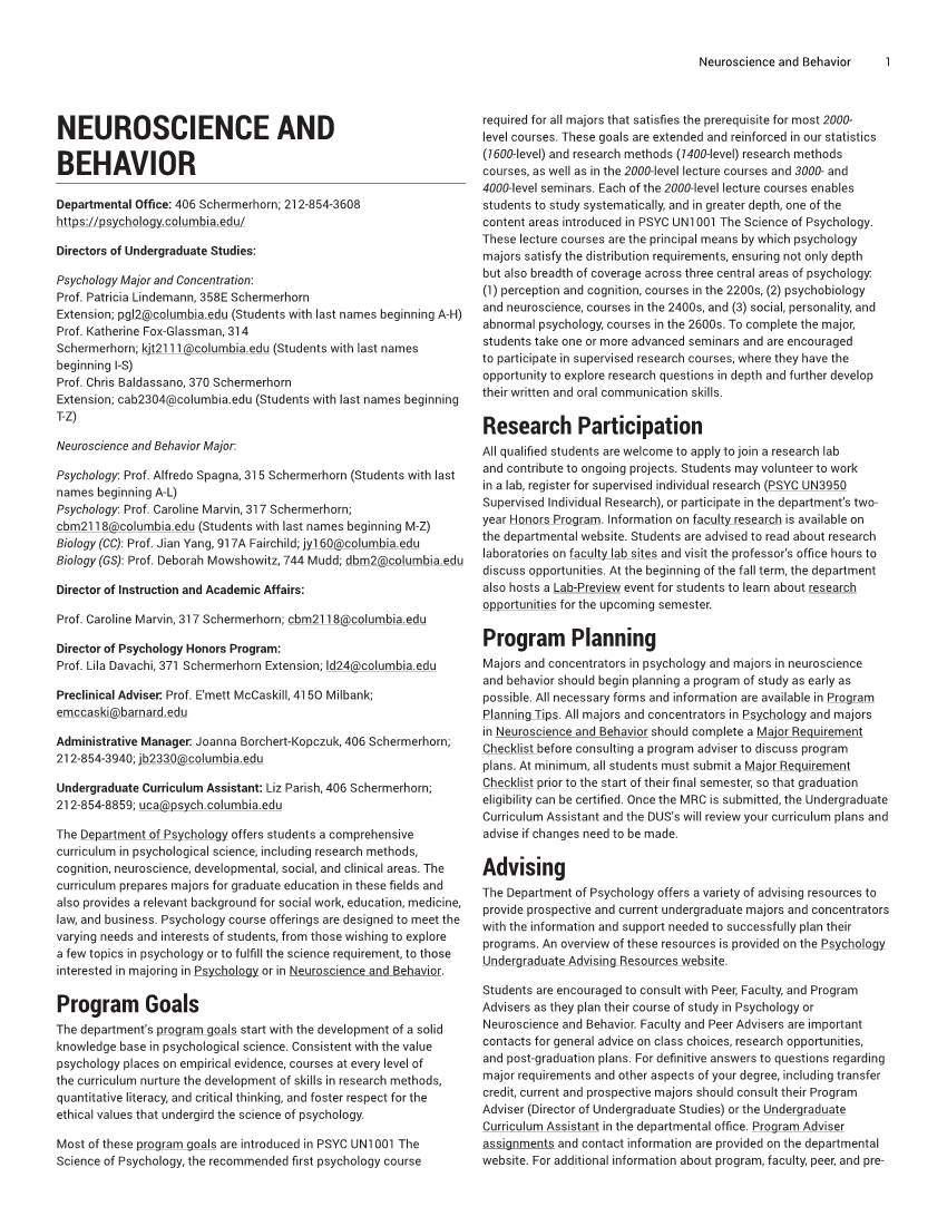 Neuroscience and Behavior 1