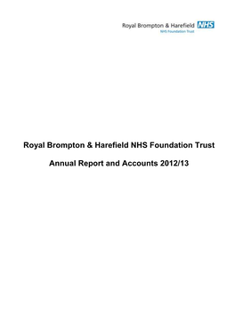 Royal Brompton & Harefield NHS Foundation Trust Annual Report