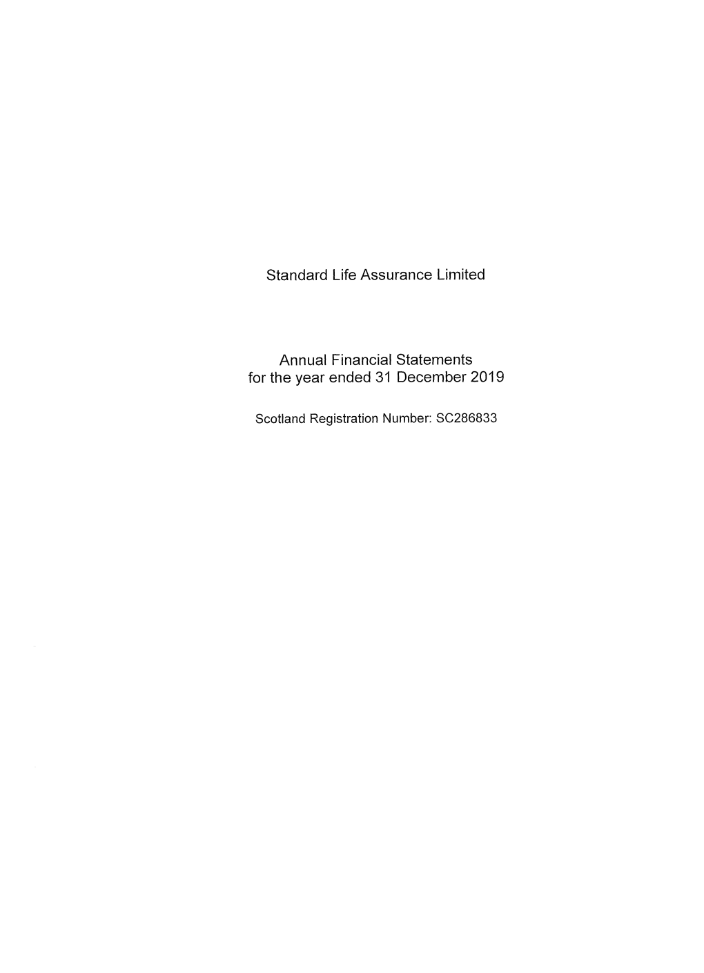 Standard Life Assurance Limited Annual Financial