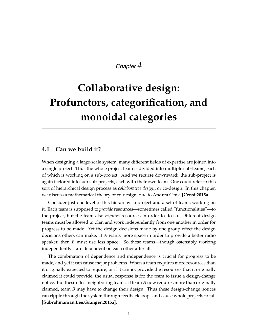 Collaborative Design: Profunctors, Categorification, And