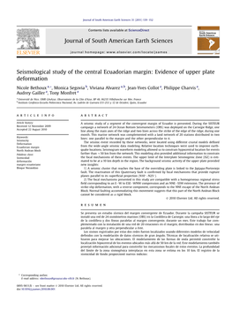 Seismological Study of the Central Ecuadorian Margin: Evidence of Upper Plate Deformation