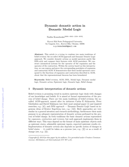 Dynamic Doxastic Action in Doxastic Modal Logic