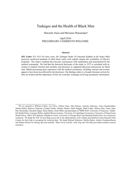 Tuskegee and the Health of Black Men