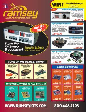 RAMSEY! Call Toll Free 800-446-2295 Welcome to the World of Ramsey Electronics Where Electronics Is FUN! Welcome to Our 33Rd Year Here at Ramsey Electronics