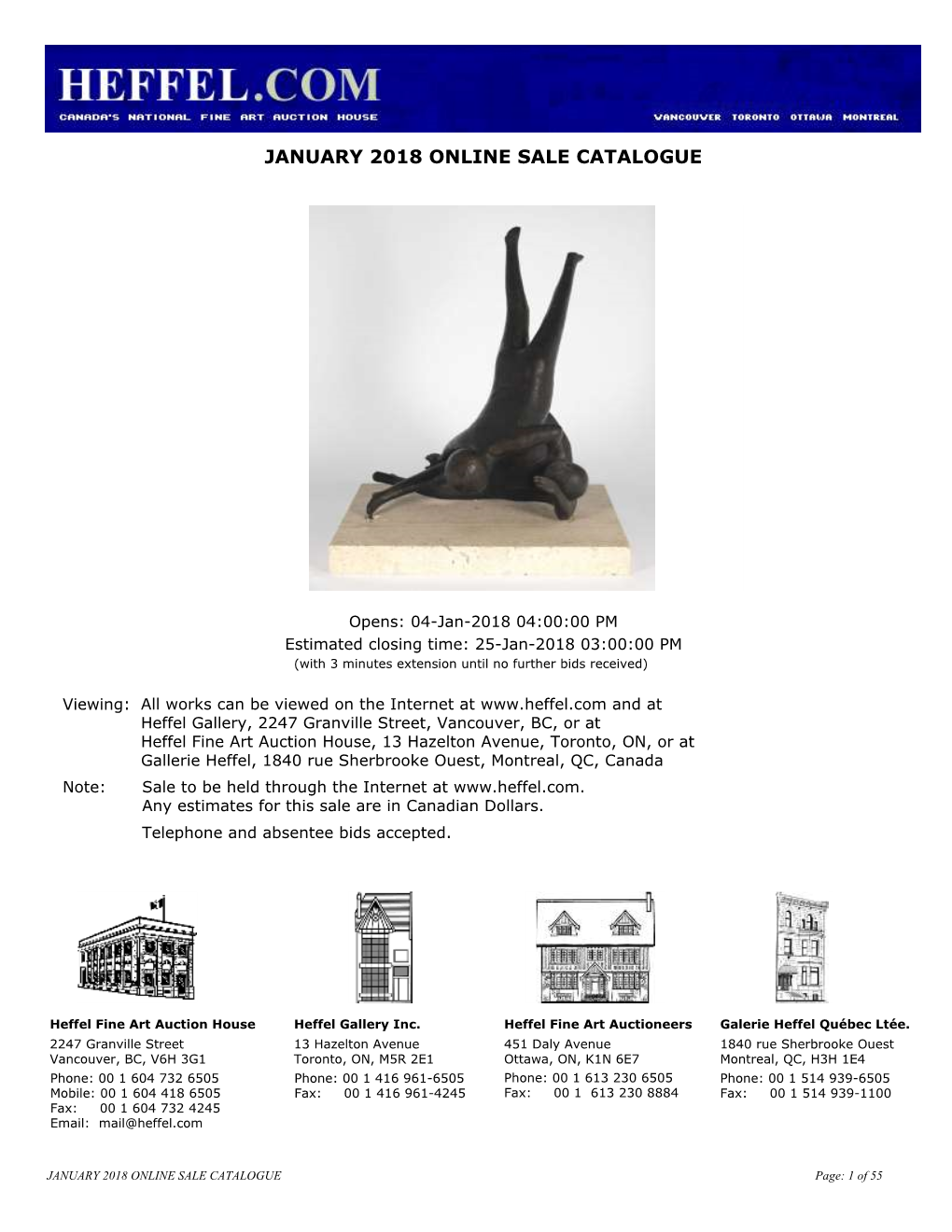 January 2018 Online Sale Catalogue