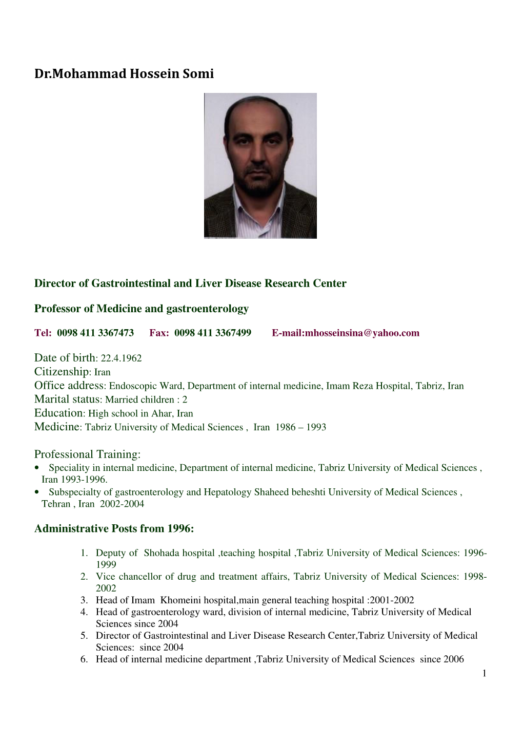 Dr.Mohammad Hossein Somi
