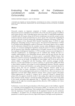 Evaluating the Diversity of the Caribbean Candelabrum Corals (Eunicea: Plexauridae: Octocorallia)