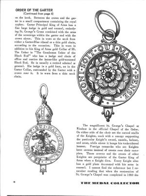 ORDER of the GARTER (Continued from Page 6) on the Book