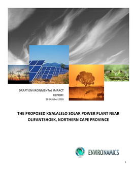 The Proposed Kgalalelo Solar Power Plant Near Olifantshoek, Northern Cape Province