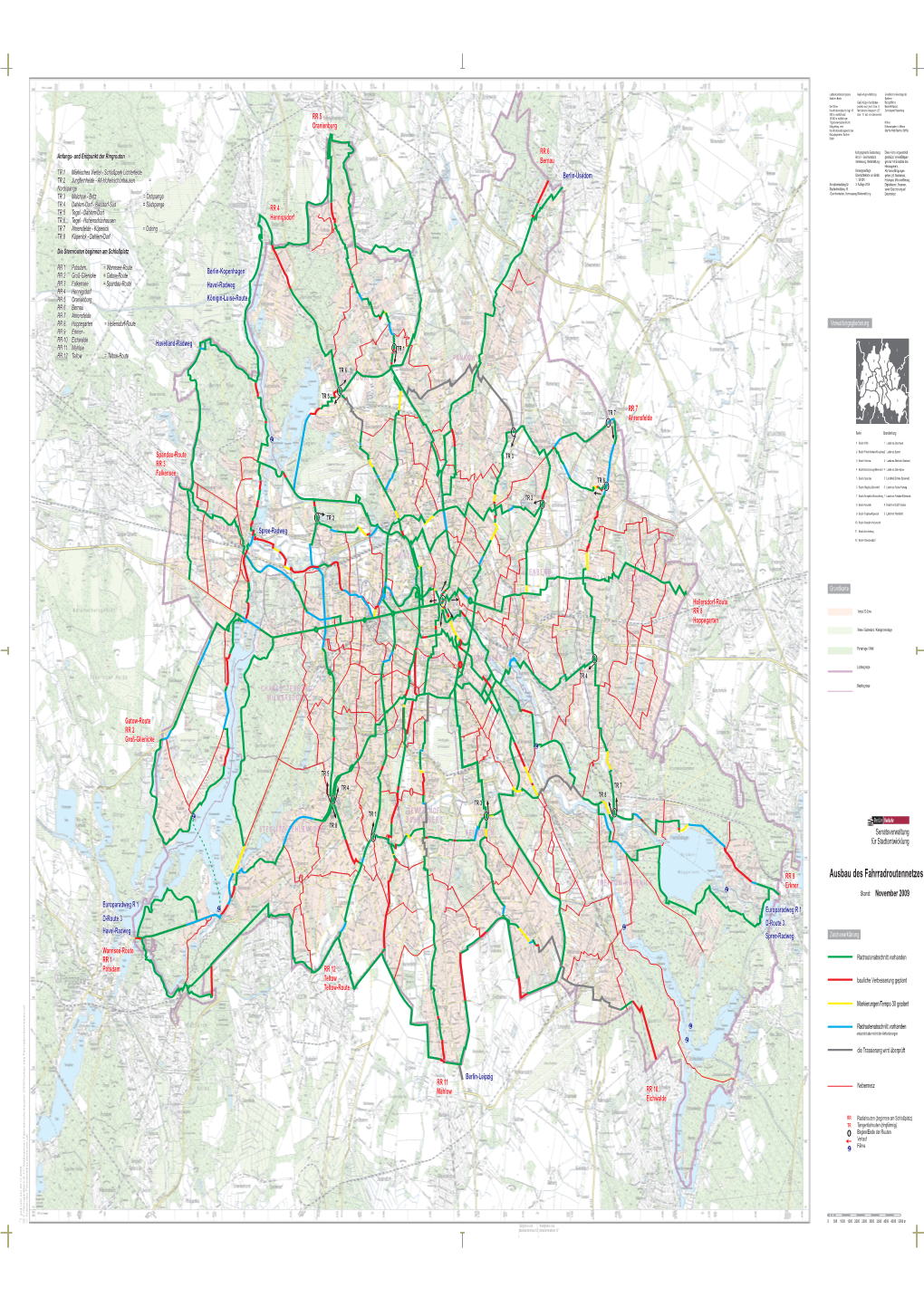 Karte Ausbau Des Fahrradroutennetzes