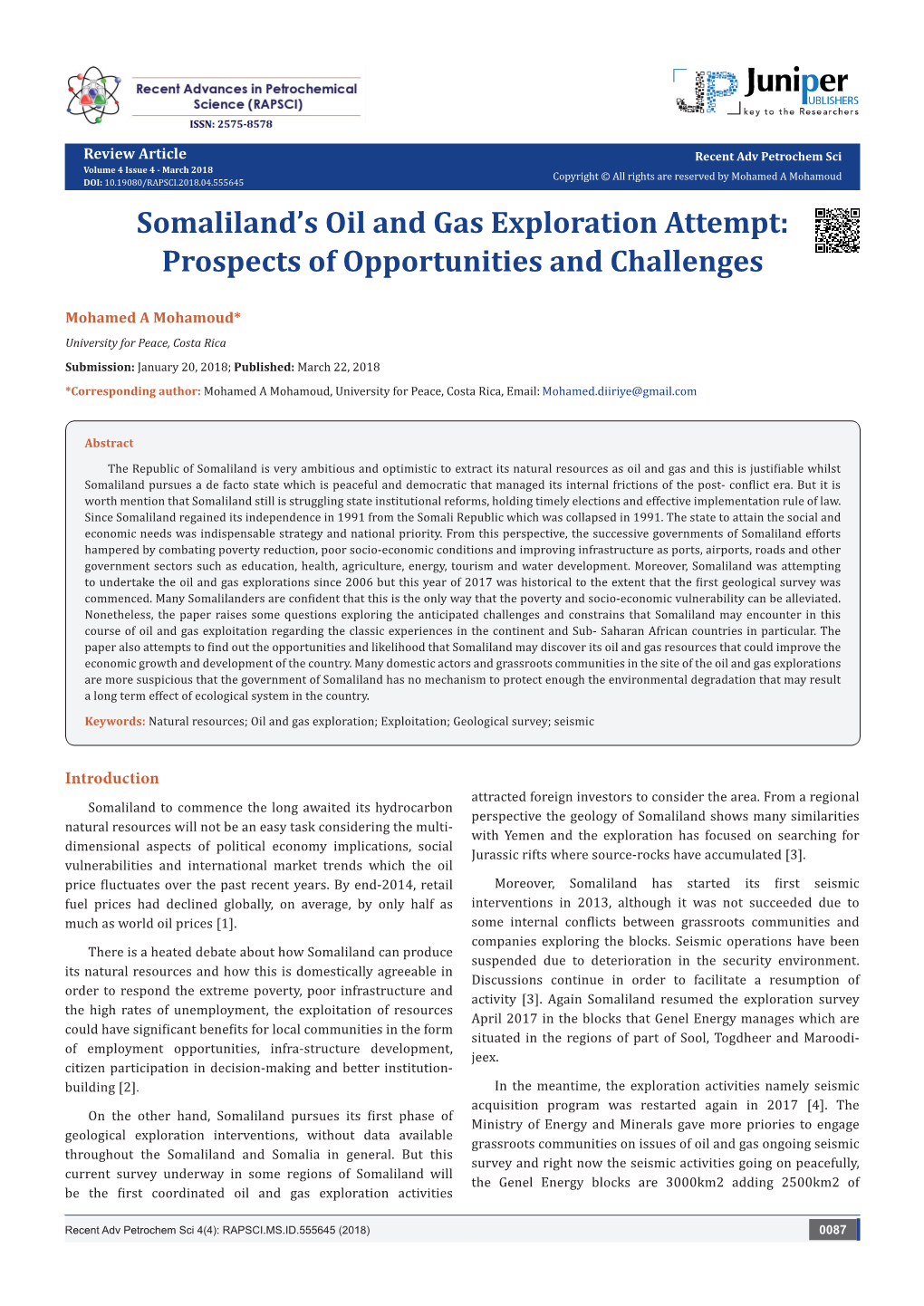 Somaliland's Oil and Gas Exploration Attempt