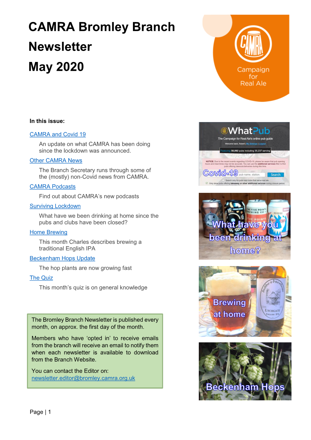 Bromley CAMRA Newsletter