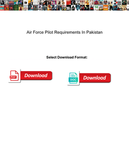 Air Force Pilot Requirements in Pakistan