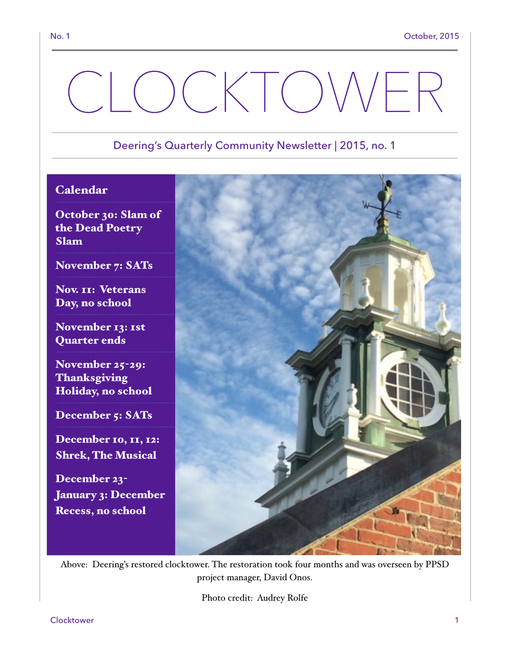 October 2015 Clocktower