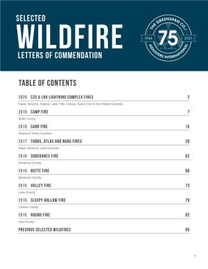 Wildfire Letters of Commendation