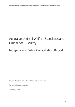 Poultry Independent Public Consultation Report