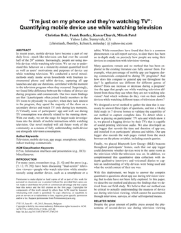 Quantifying Mobile Device Use While Watching Television