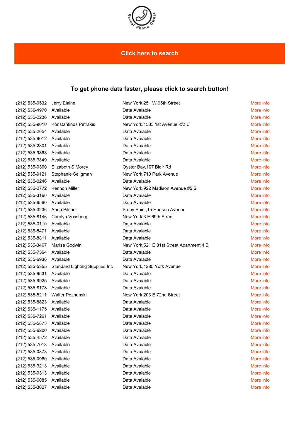 Click Here to Search to Get Phone Data Faster, Please Click to Search